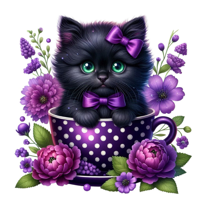 Cats in Tea Cups Fabric Panel 23