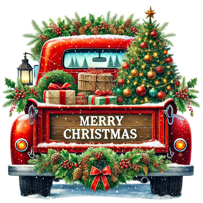 Christmas Trucks Fabric Panel 11