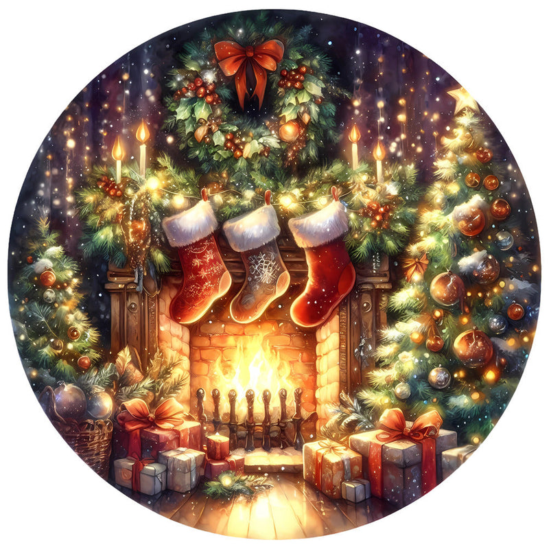 Christmas Winter Scene 6 Fabric Panel