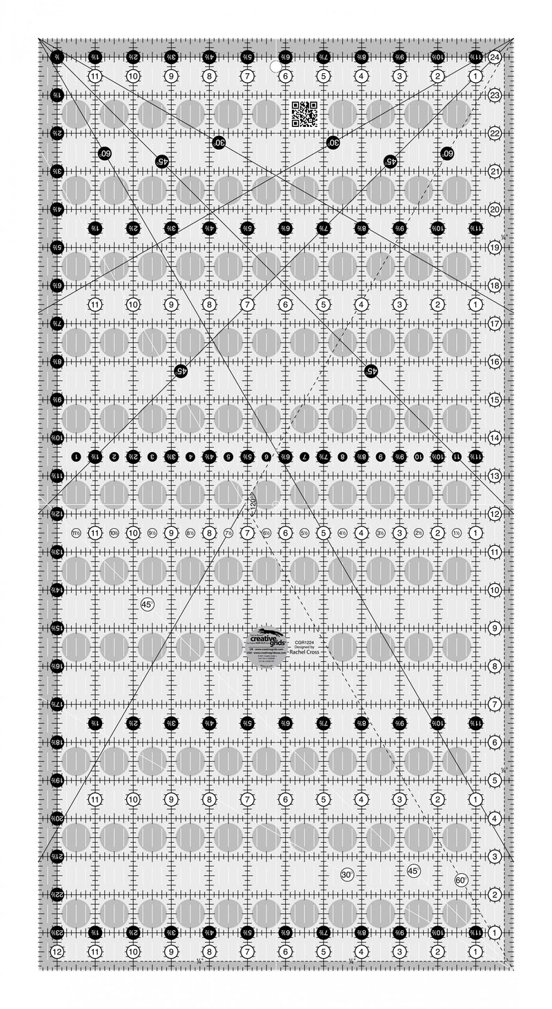 Creative Grids Quilt Ruler 12-1/2in x 24-1/2in