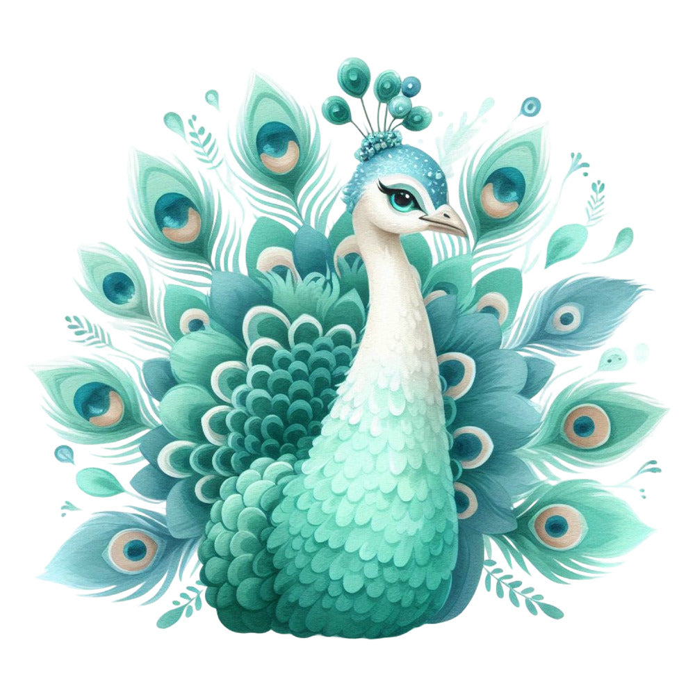 Cute Adorable Peacocks Fabric Panel 16