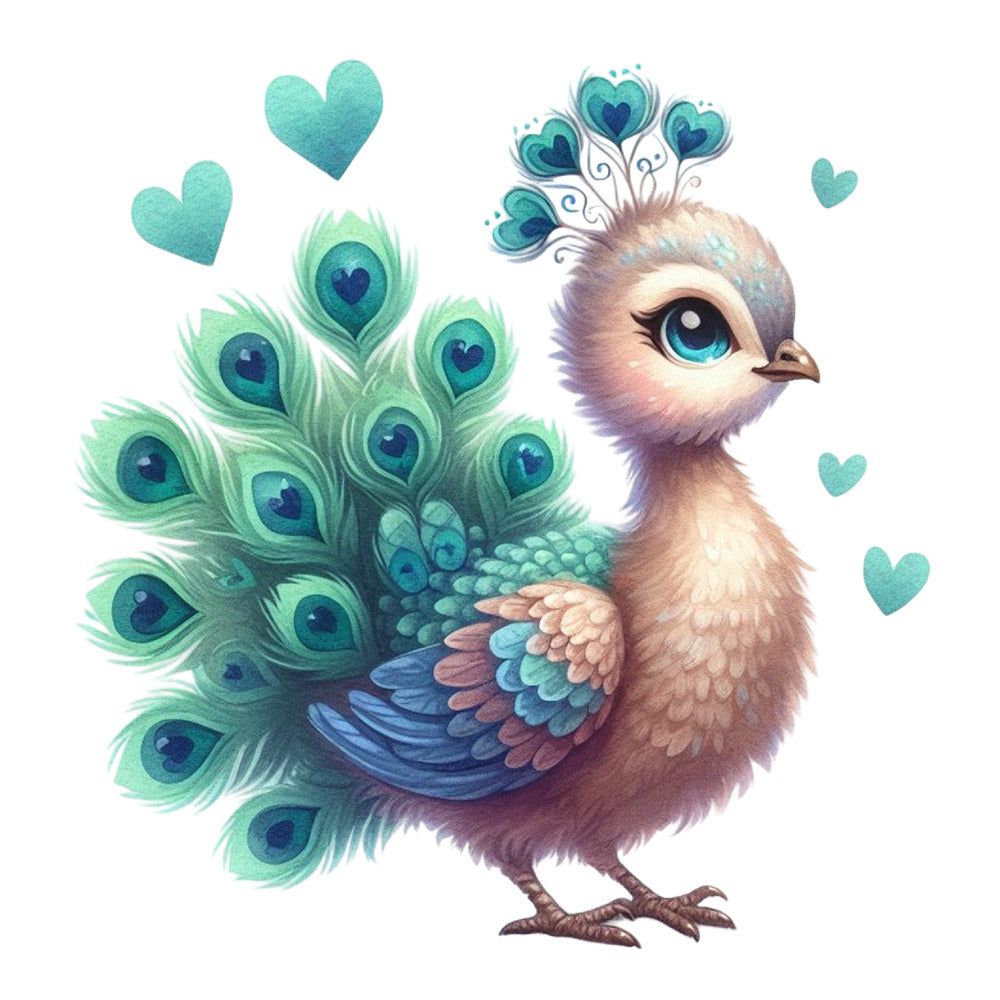 Cute Adorable Peacocks Fabric Panel 20