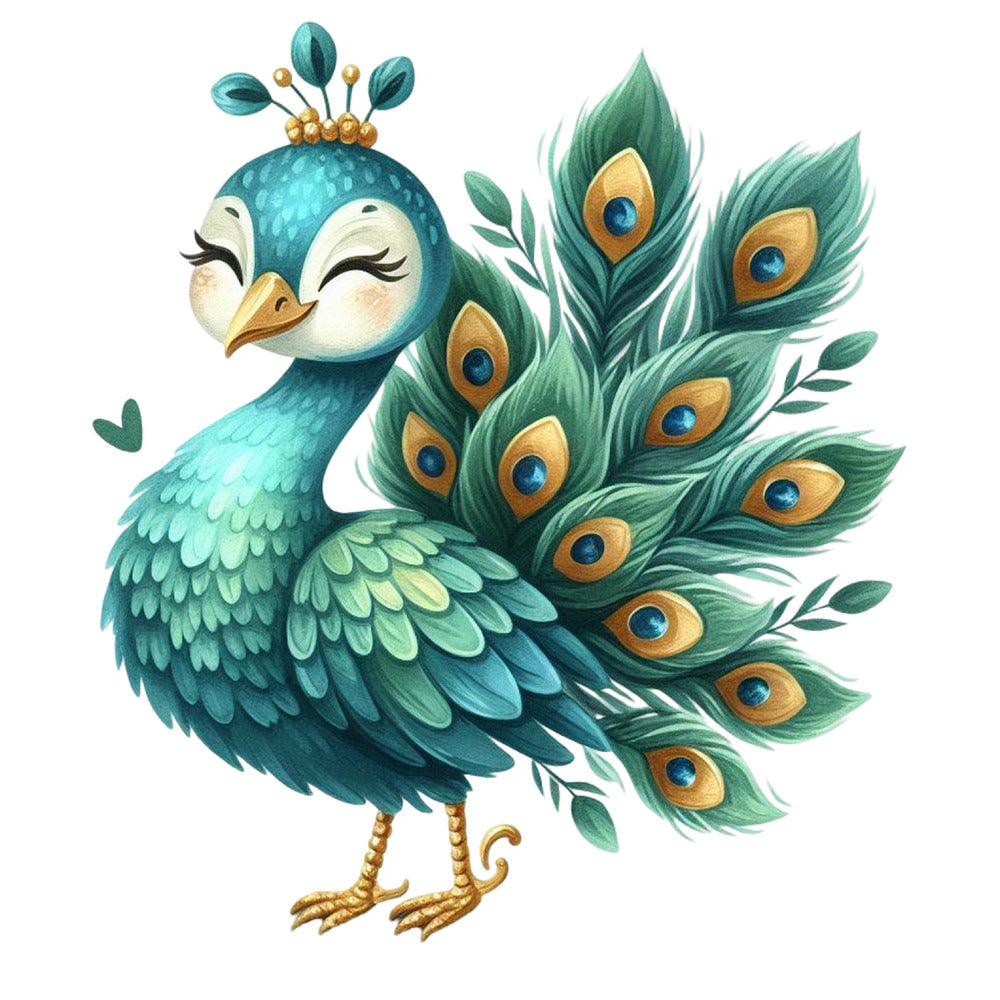 Cute Adorable Peacocks Fabric Panel 23