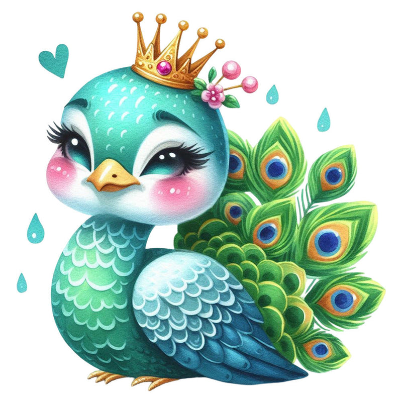 Cute Adorable Peacocks Fabric Panel 25