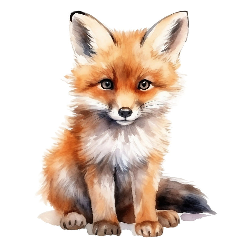 Cute Baby Fox Fabric Panel 1