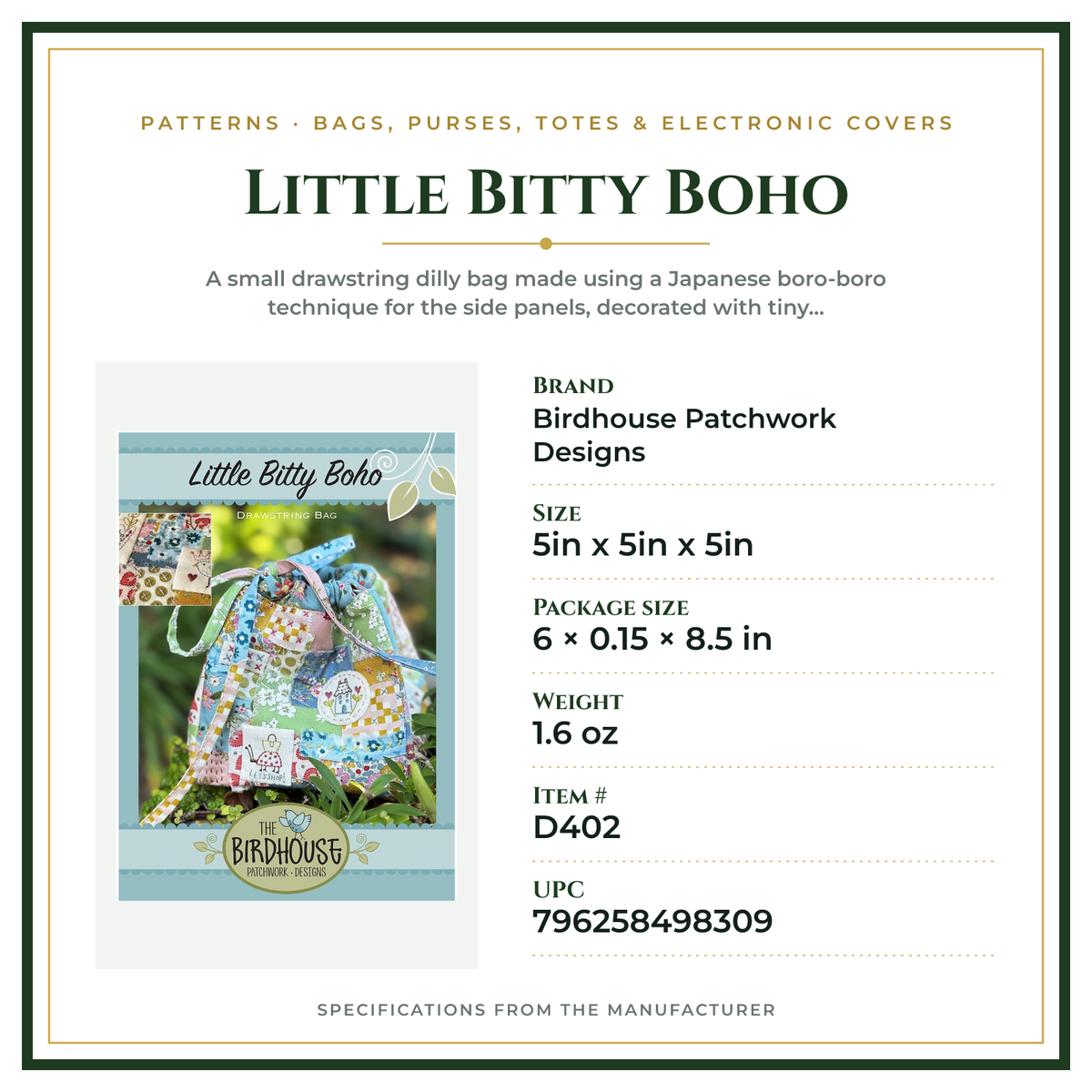 Product Specifications – Little Bitty Boho