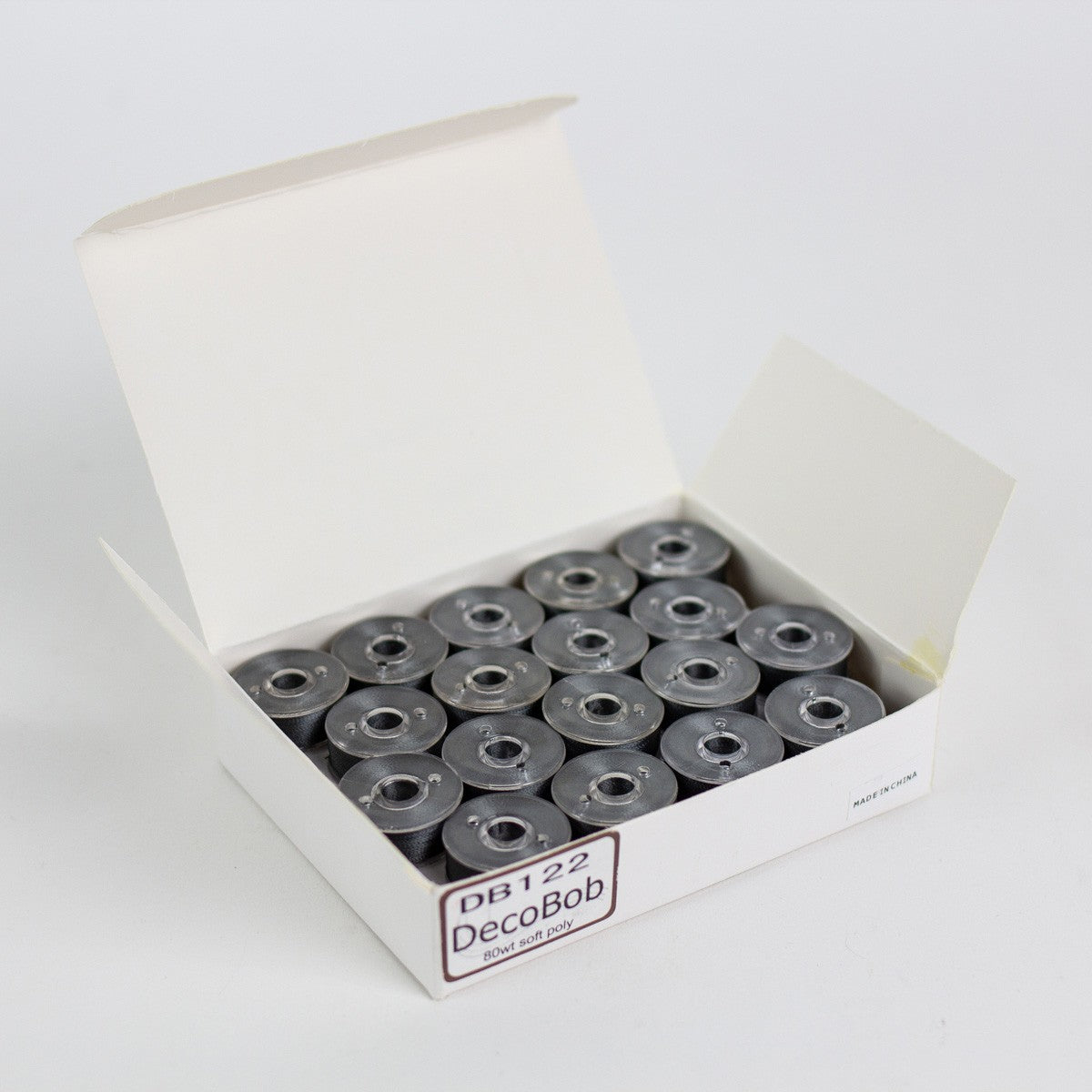 DecoBob Prewound Bobbins Size L 36ct Dark Grey