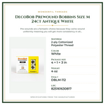 Product Specifications – DecoBob Prewound Bobbins Size M 24ct Antique White