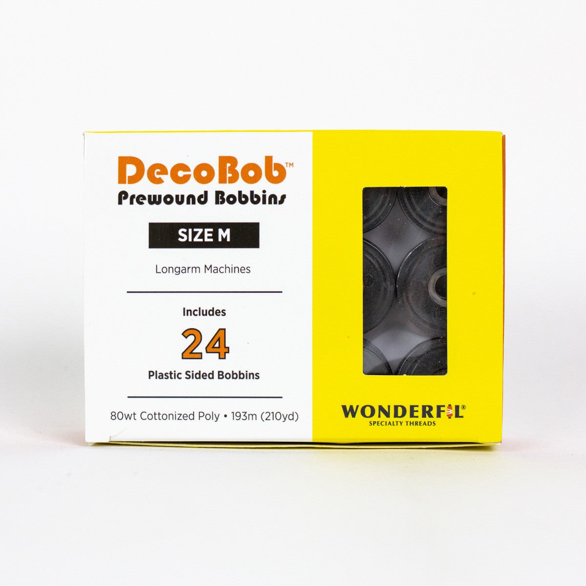 DecoBob Prewound Bobbins Size M 24ct Dark Grey