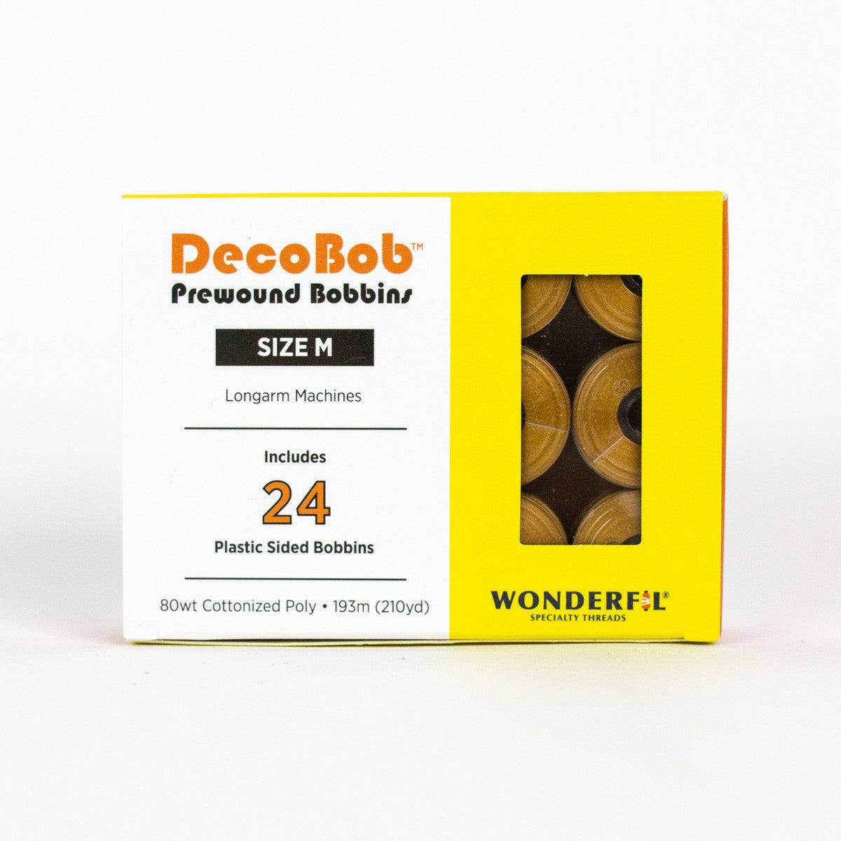DecoBob Prewound Bobbins Size M 24ct Dk Gold