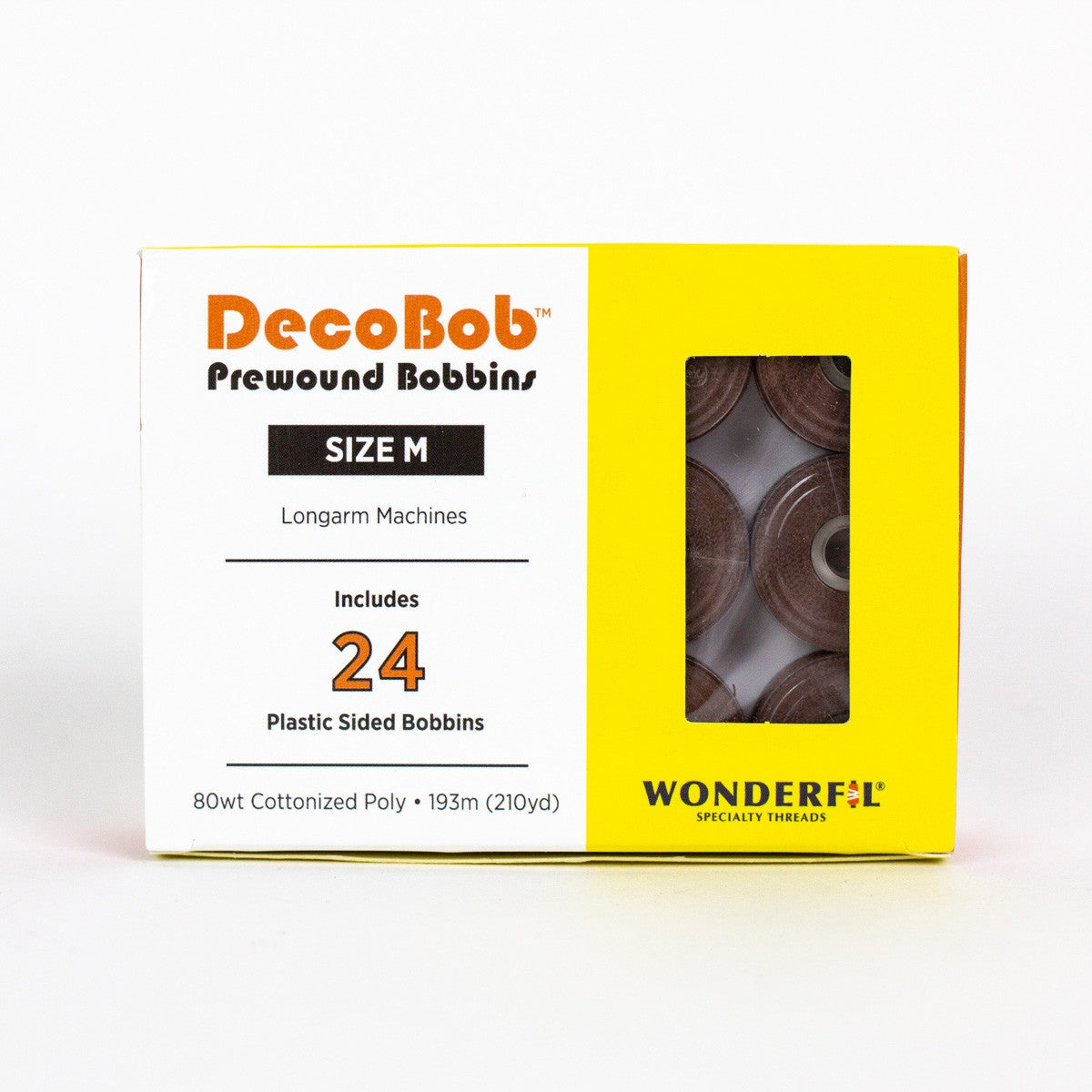DecoBob Prewound Bobbins Size M 24ct Brown