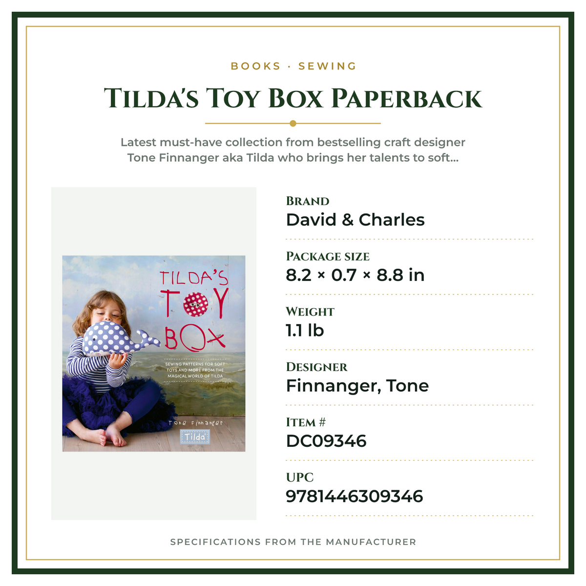 Product Specifications – Tilda's Toy Box Paperback