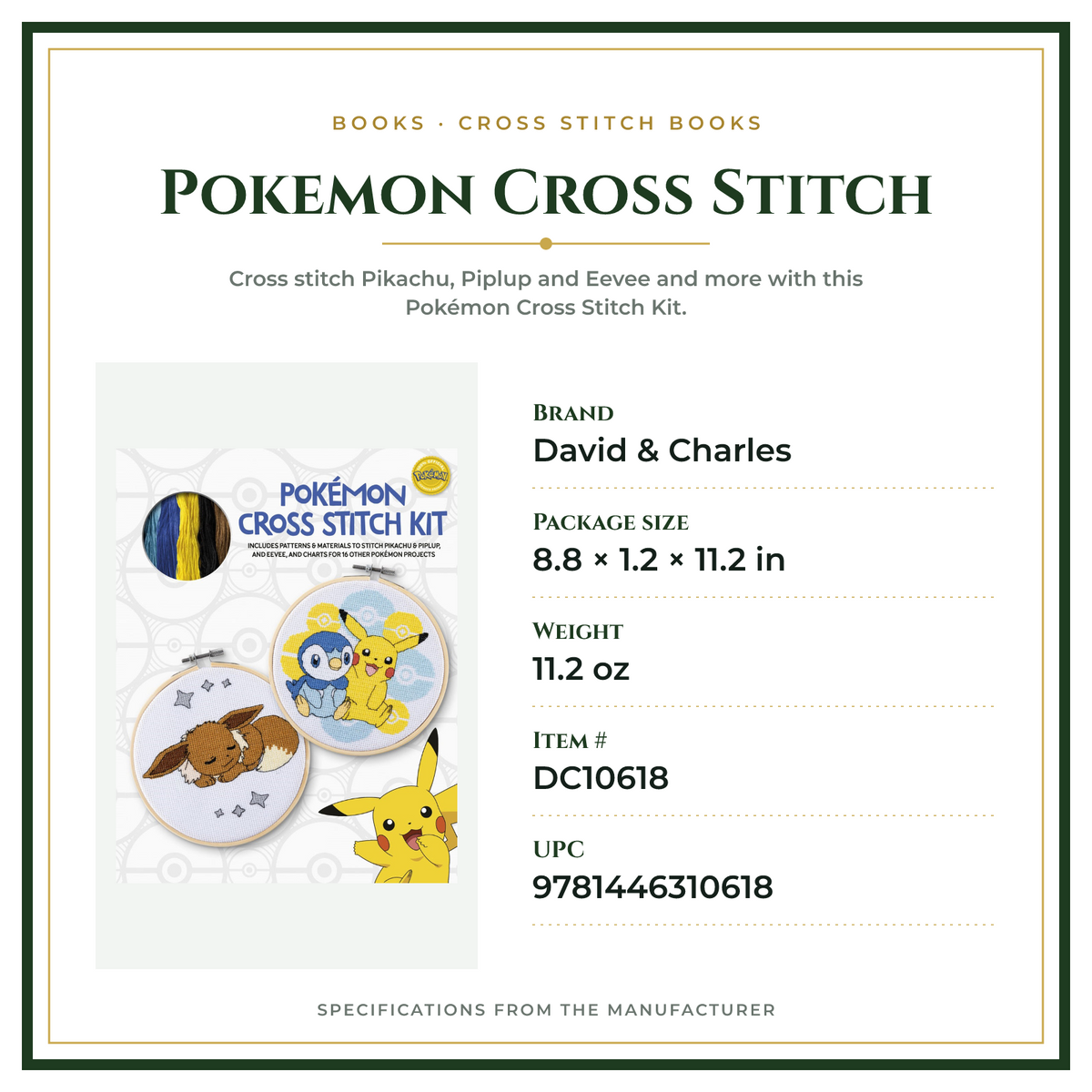 Product Specifications – Pokemon Cross Stitch