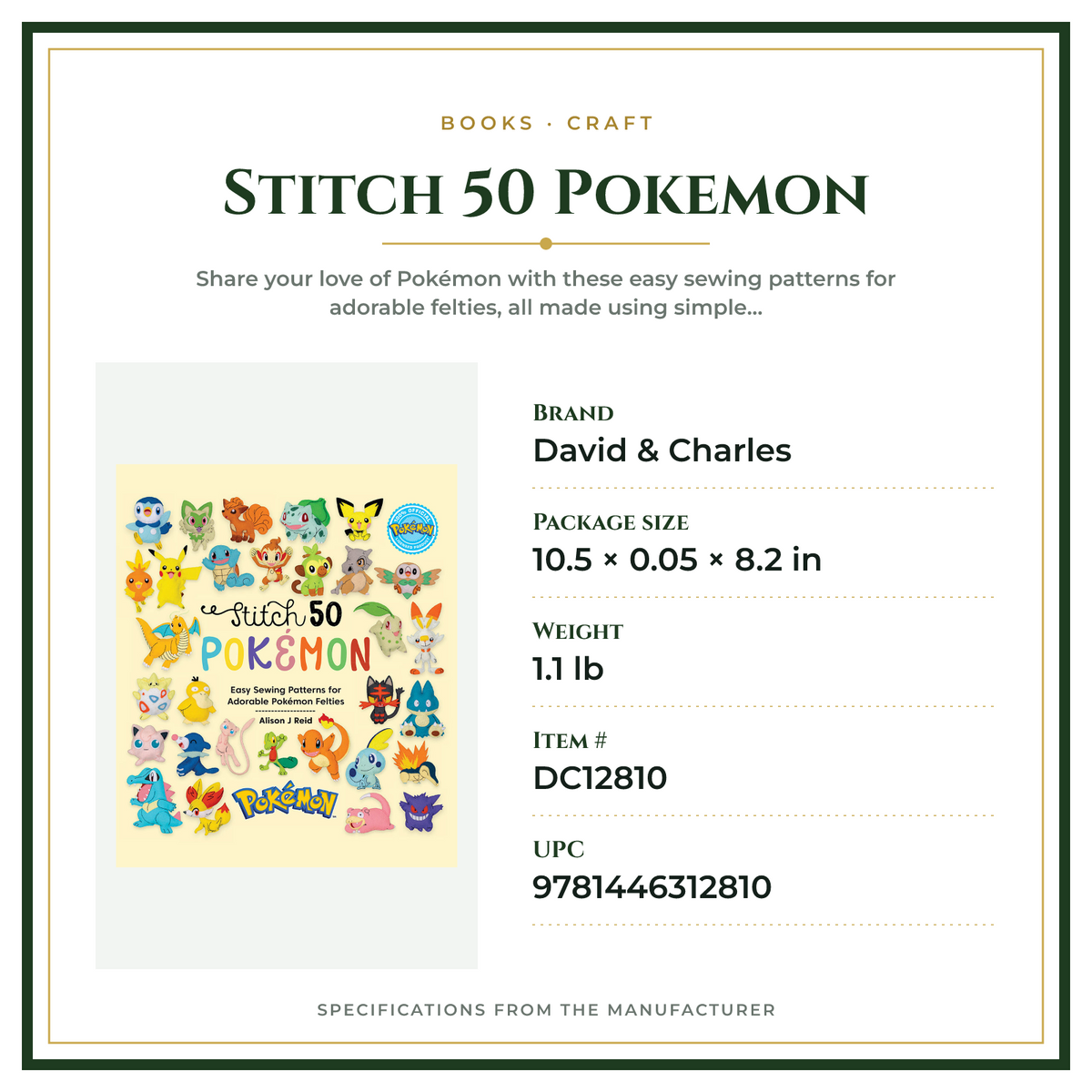 Product Specifications – Stitch 50 Pokemon
