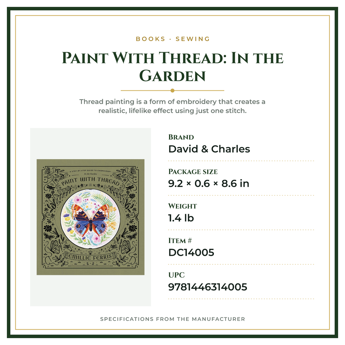 Product Specifications – Paint With Thread: In the Garden