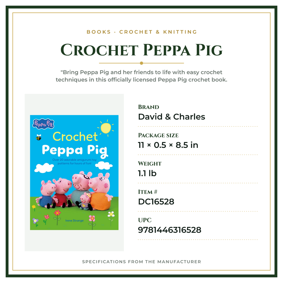 Product Specifications – Crochet Peppa Pig