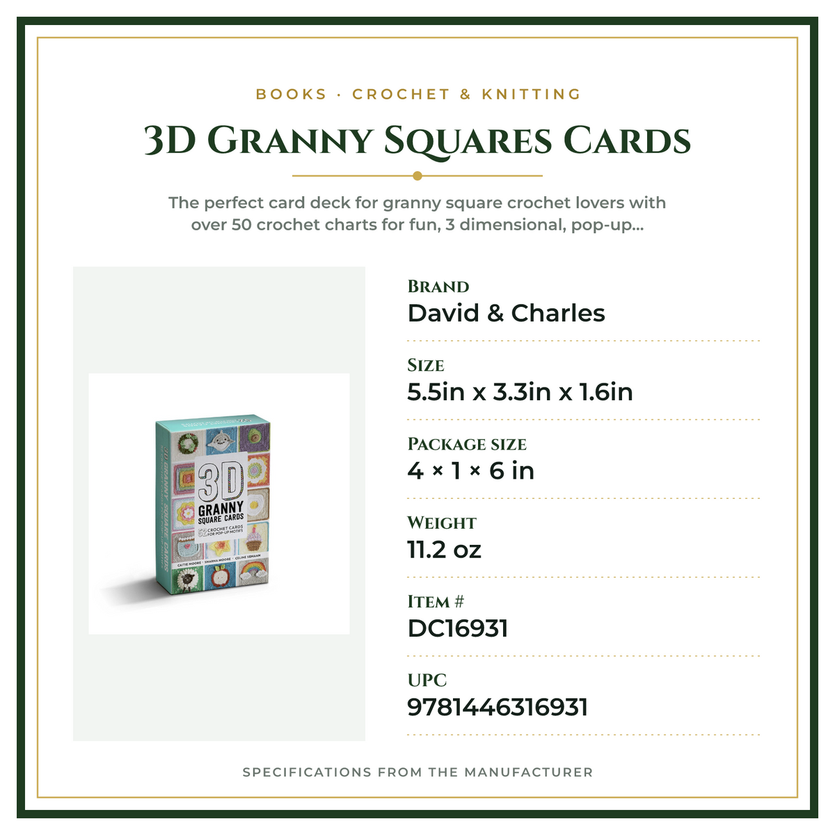Product Specifications – 3D Granny Squares Cards
