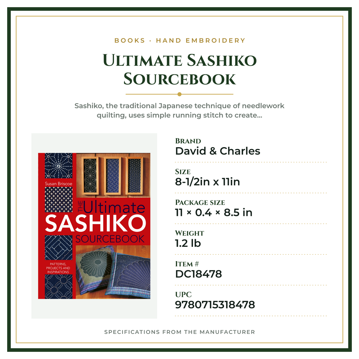 Product Specifications – Ultimate Sashiko Sourcebook