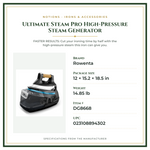 Product Specifications – Ultimate Steam Pro High-Pressure Steam Generator