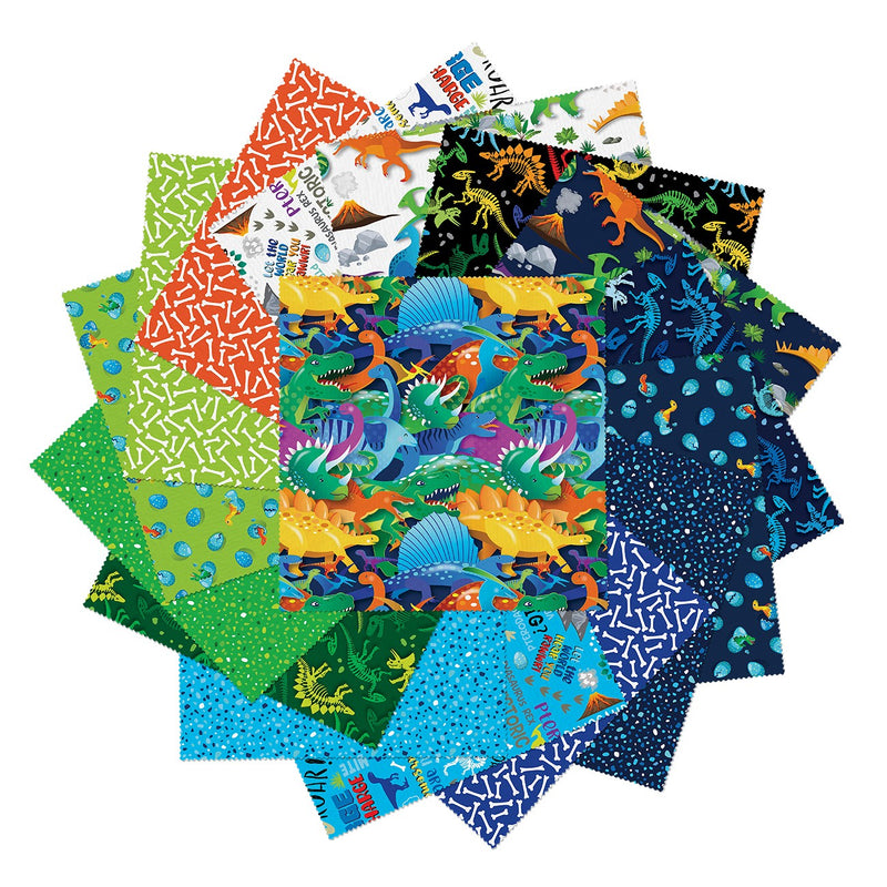 Dino Friends 10in Squares, 42pcs/bundle
