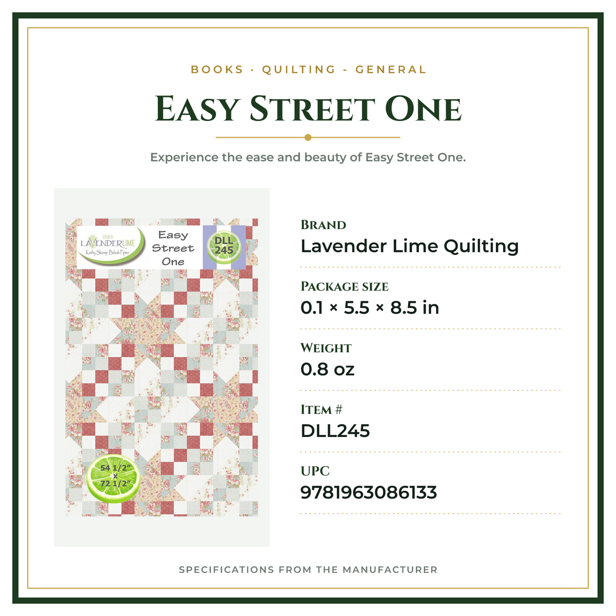 Product Specifications – Easy Street One