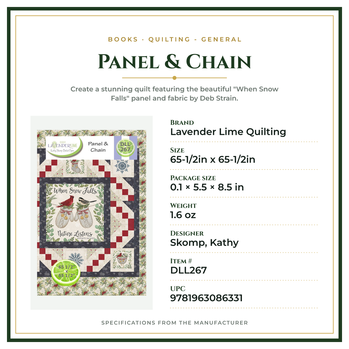 Product Specifications – Panel & Chain