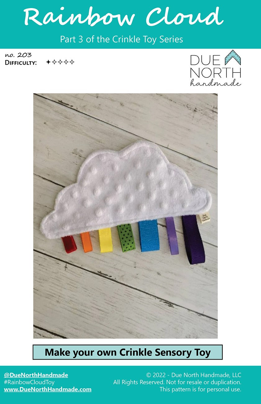 Rainbow Cloud Crinkle Toy Pattern