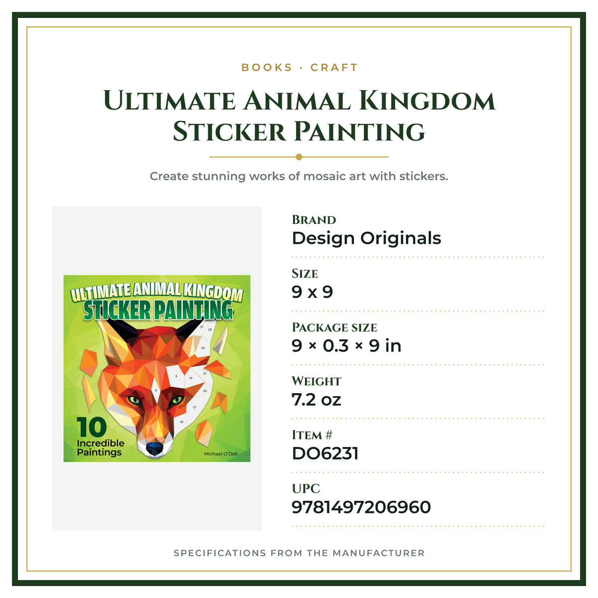Product Specifications – Ultimate Animal Kingdom Sticker Painting