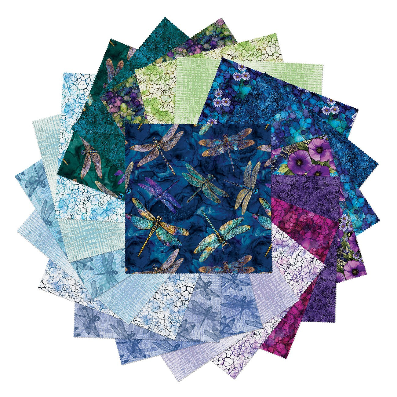 Dragonfly and Moon 10in Squares, 40pcs/bundle
