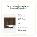 Product Specifications – Faux Waxed Duck Canvas Brown 1 Yard Cut
