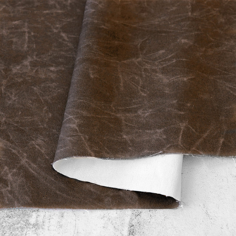 Faux Waxed Duck Canvas Brown 1 Yard Cut