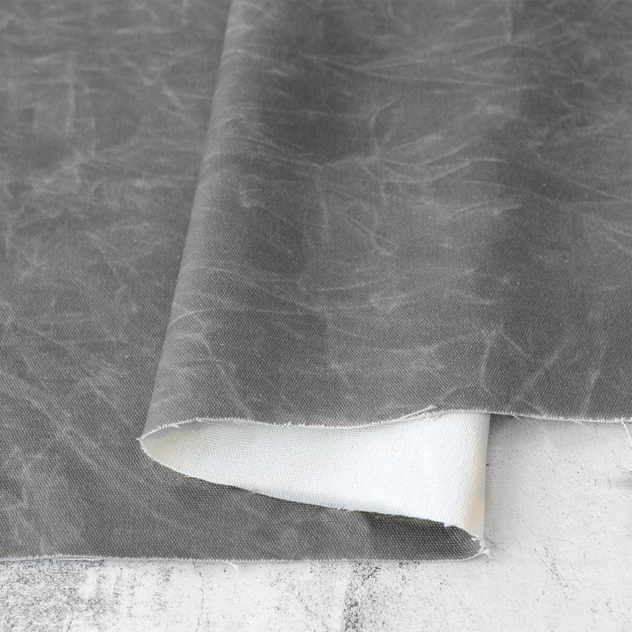 Faux Waxed Duck Canvas Artillery Grey 1 Yard Cut