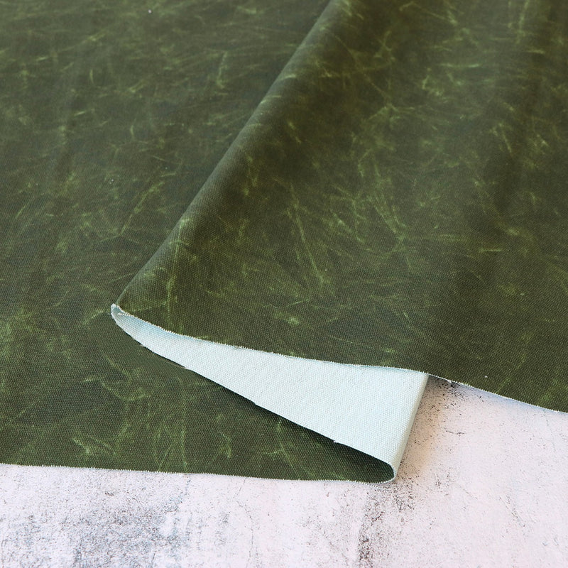 Faux Waxed Duck Canvas Olive Drab 1 Yard Cut