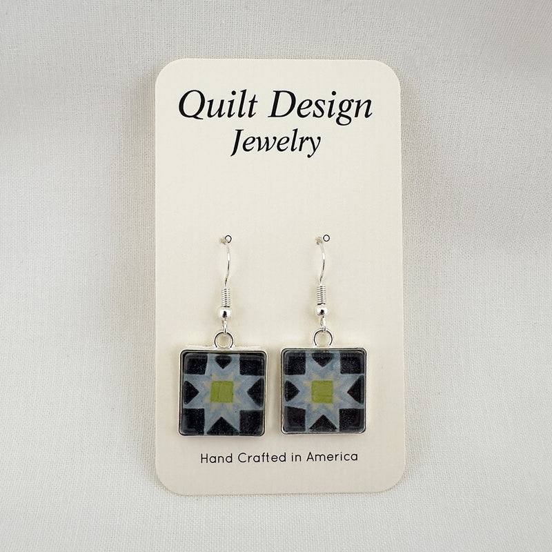 Quilt Earrings 8 Point Star