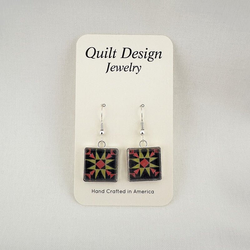Quilt Earrings Arrow Star