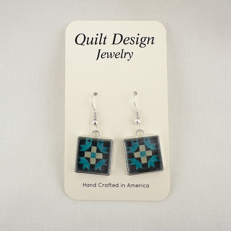 Quilt Earrings Corner Cross