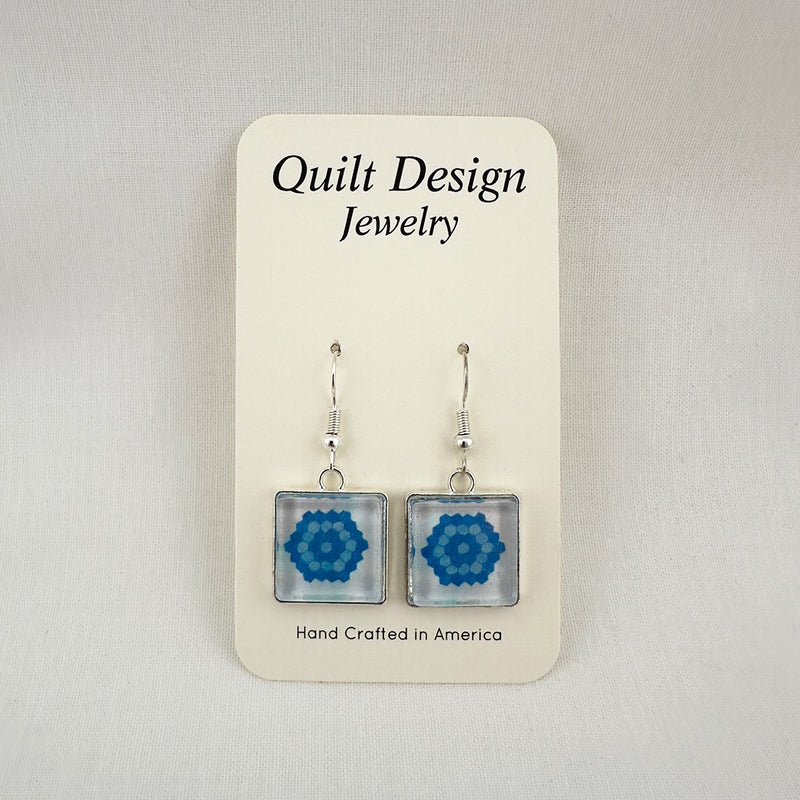 Quilt Earrings Grandma's Flower Garden
