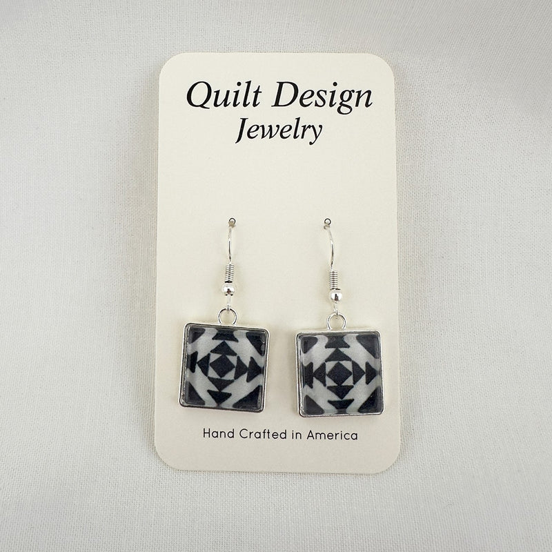 Quilt Earrings Pineapple Black