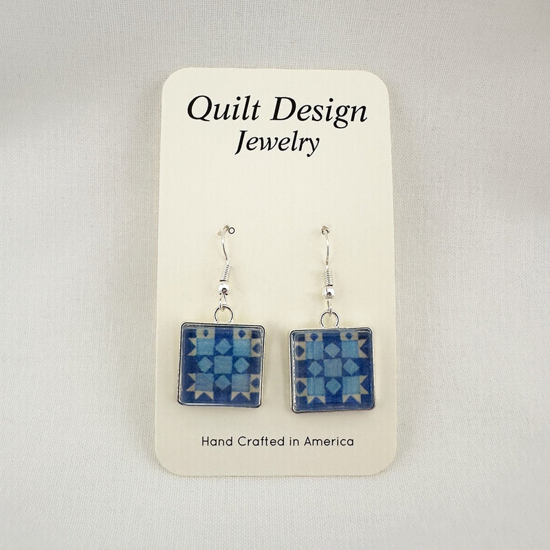 Quilt Earrings Patience Blue