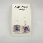 Quilt Earrings Patience Purple Pink