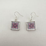Quilt Earrings Patience Purple Pink