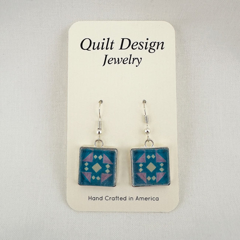 Quilt Earrings Triangle Trail