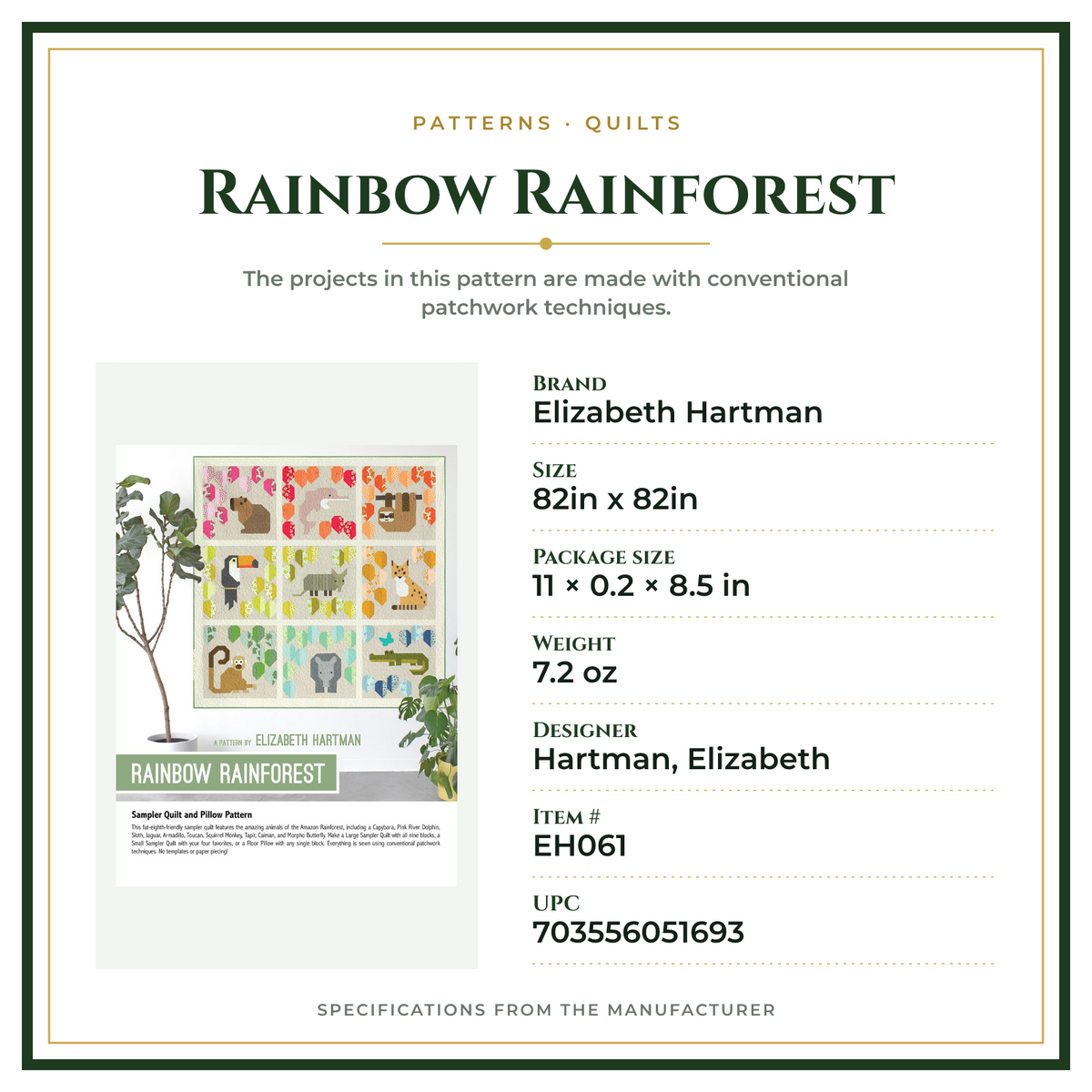 Product Specifications – Rainbow Rainforest