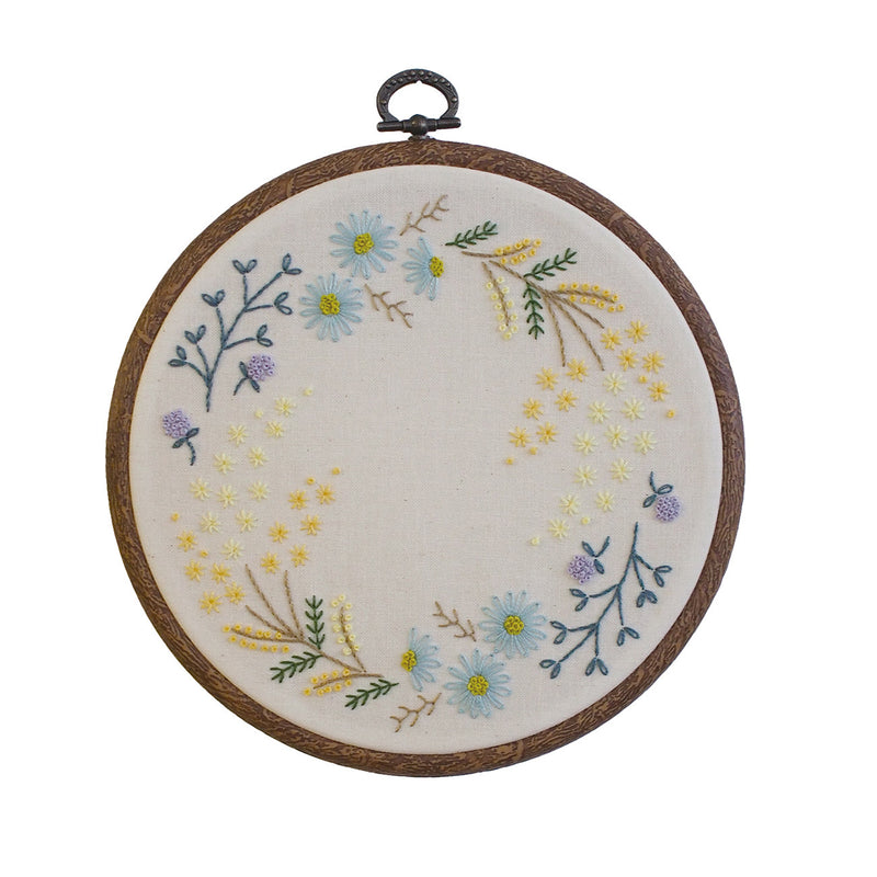 Embroidery Kit Botanical Wreath Mimosa