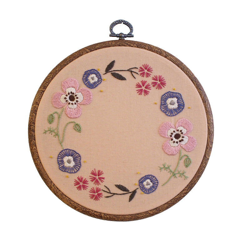 Embroidery Kit Botanical Wreath Anemone