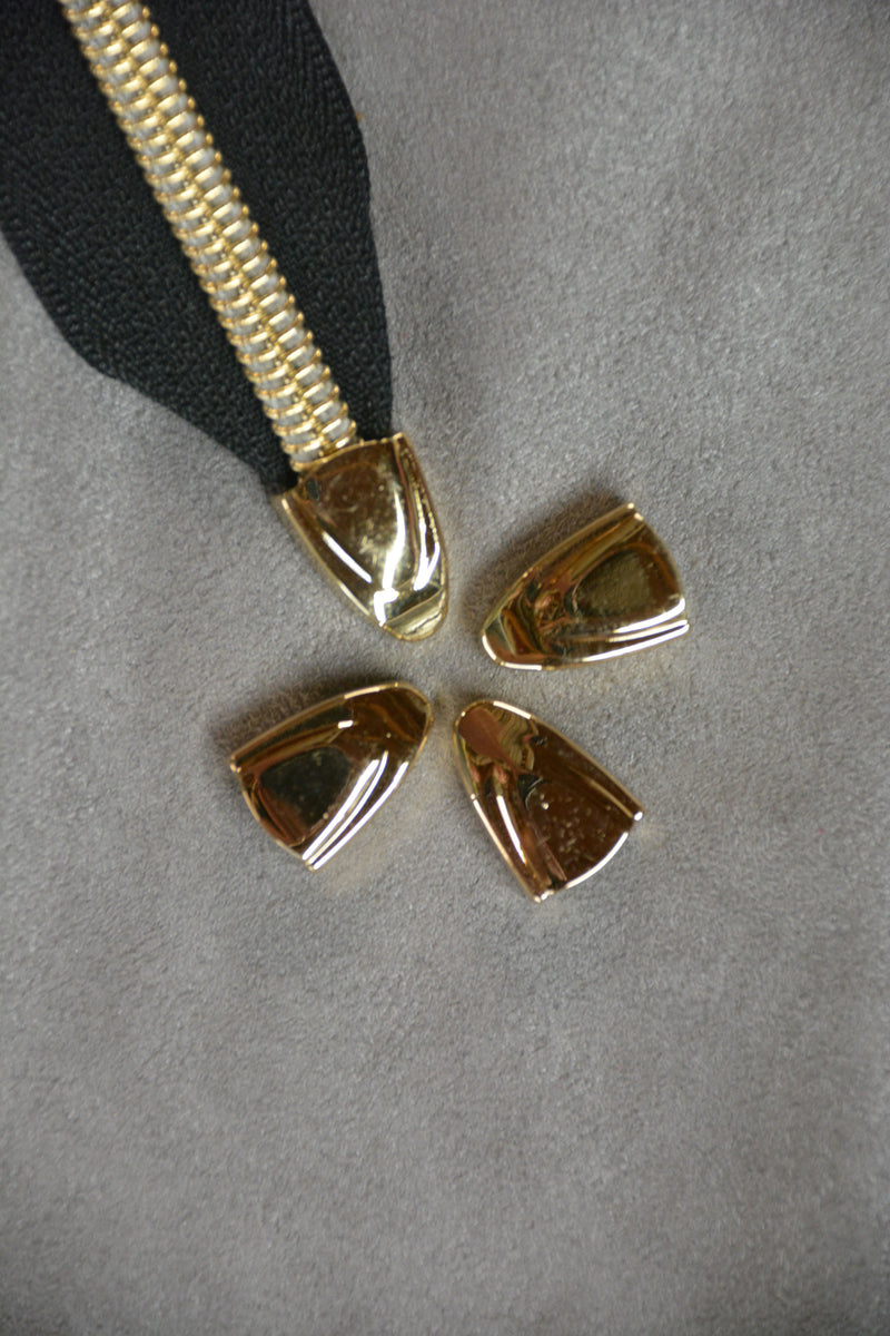 Gold Zipper End Caps, Pack of 8