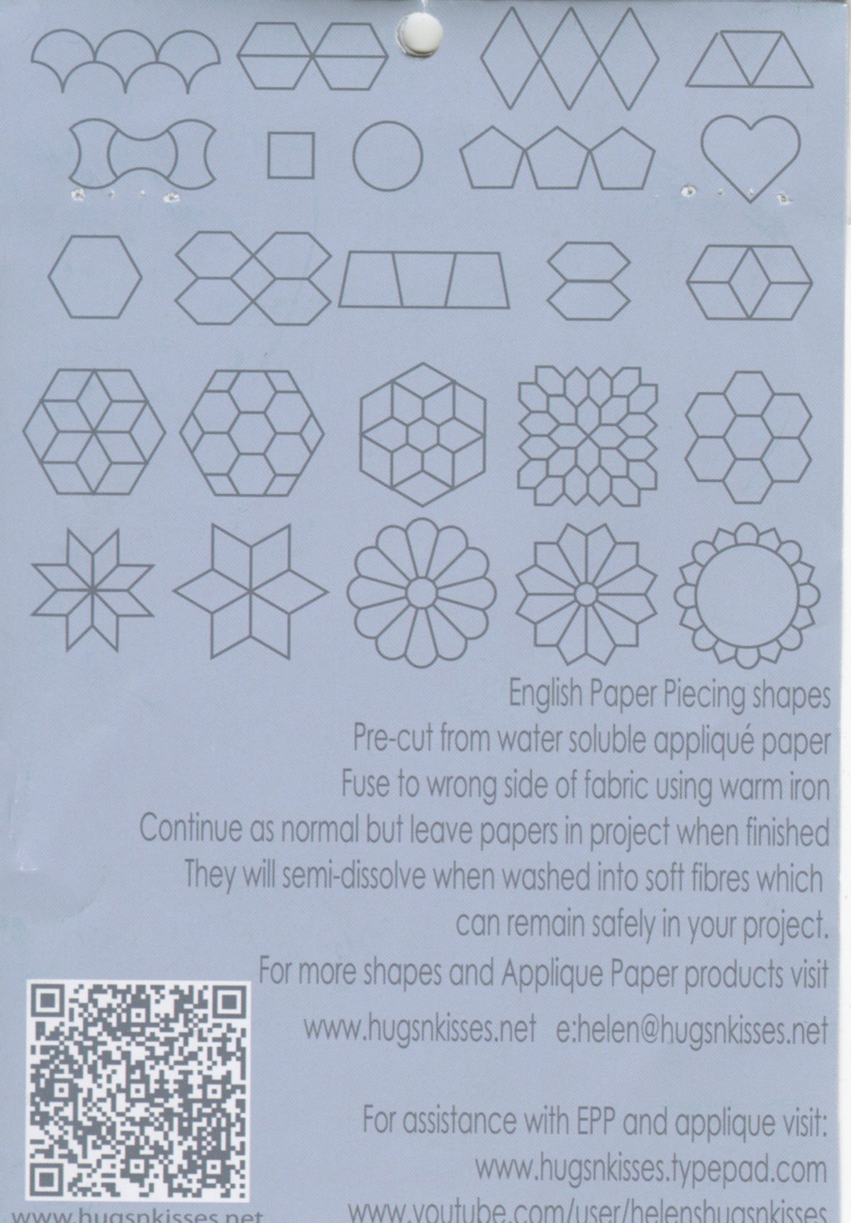 3/4in Pentagon EPP iron-on x 100