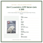Product Specifications – 2in Clamshell EPP Iron-ons x 100