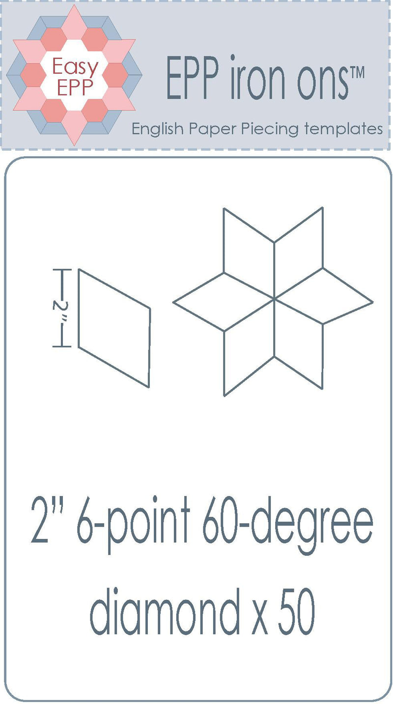 2in 6-point 60-degree Diamond EPP Iron-On x 50