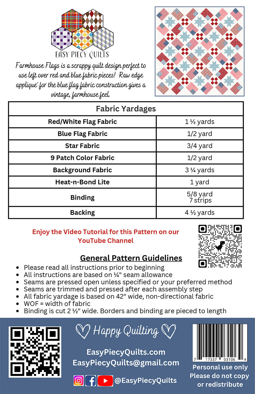 Farmhouse Flags Quilt Pattern